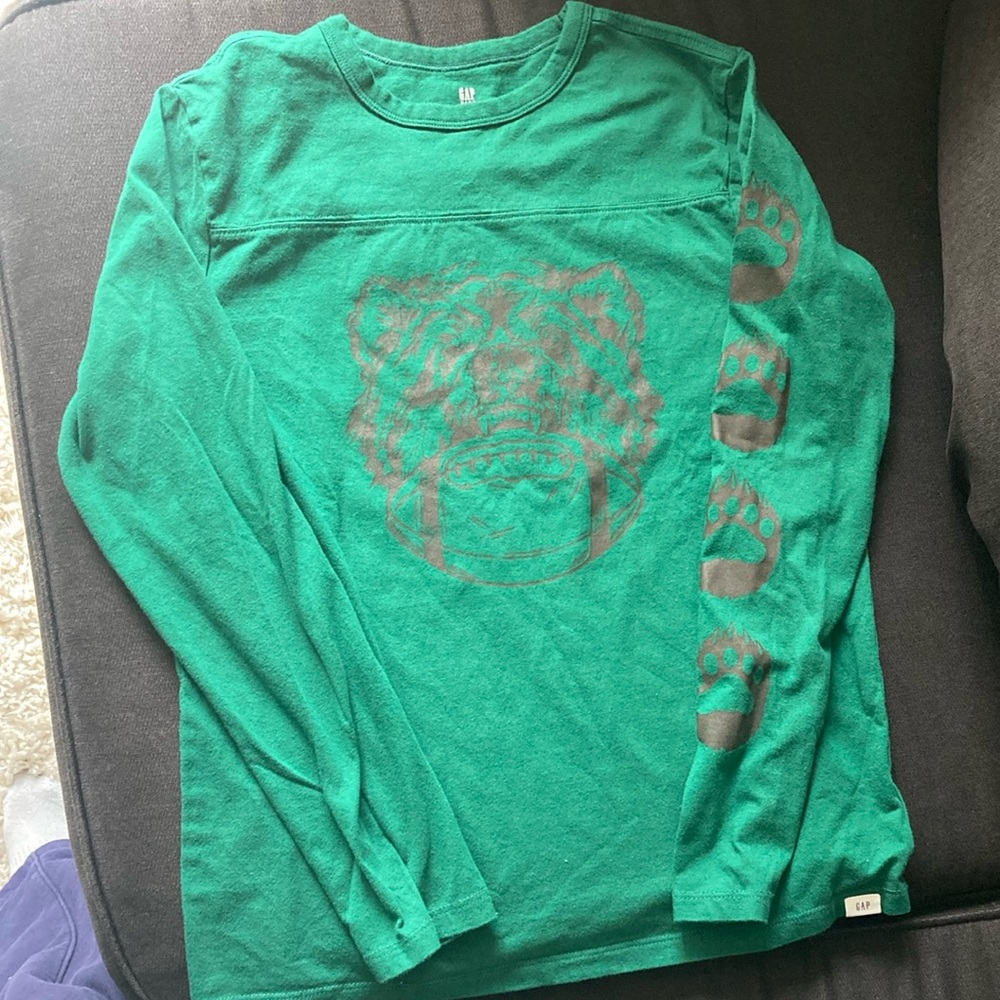 Gap Green Long Sleeve Shirt with Bear was Design